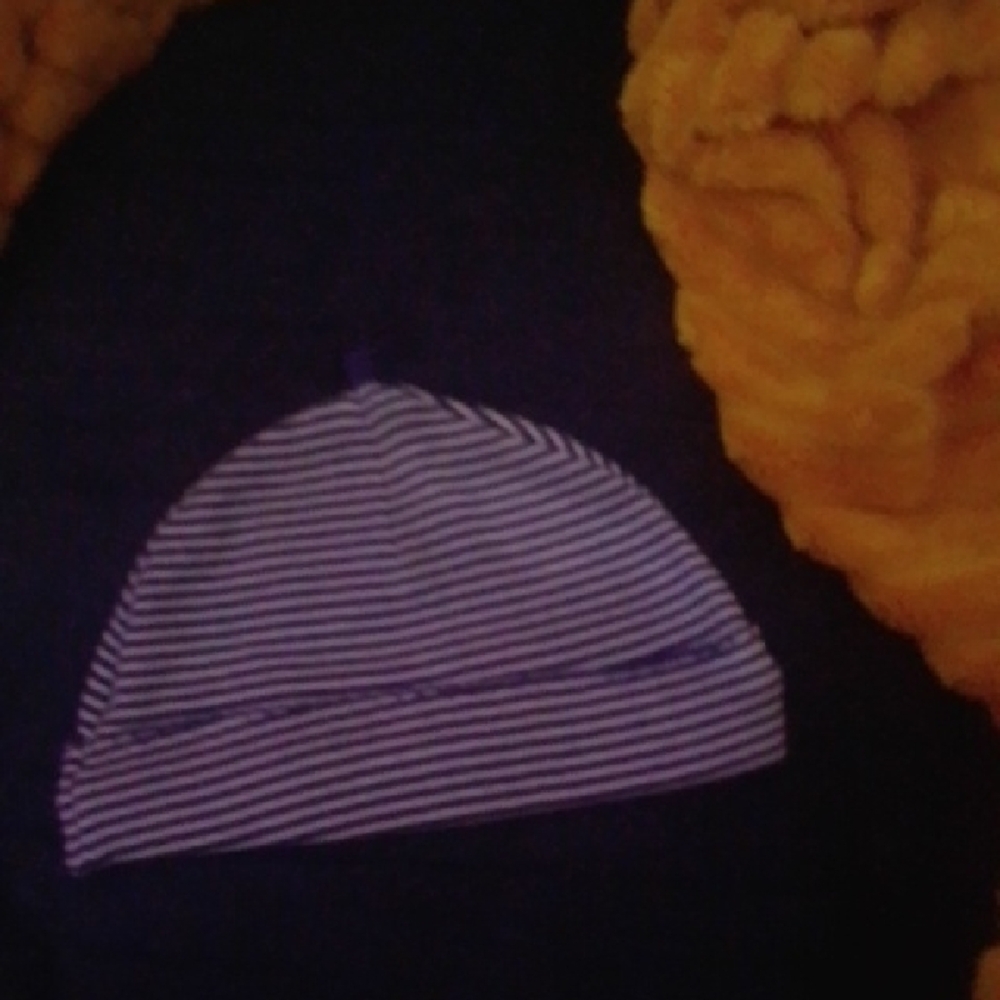 Striped Blue and White Beanie For Baby Boys